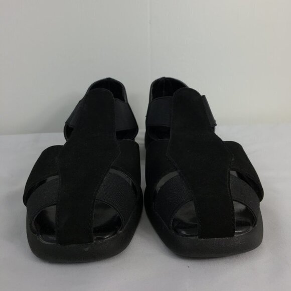 Judith "Rosemary" Black Slip-On Open Toe Flats Size 7.5 EXCELLENT Condition - Picture 2 of 10